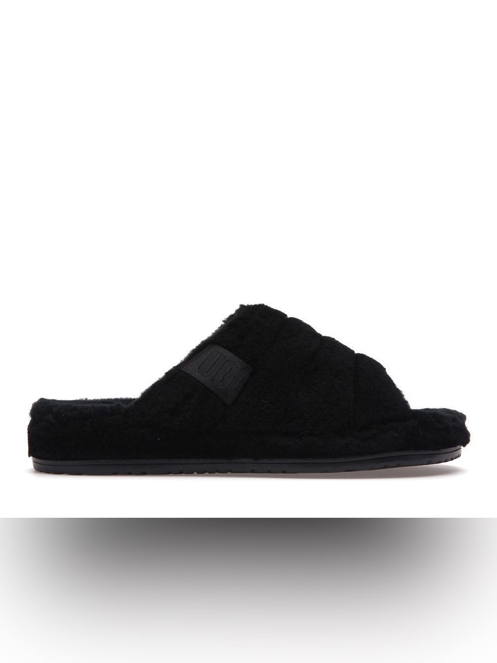 UGG Black Plush Slide Sandals